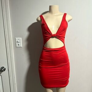 Red mini dress